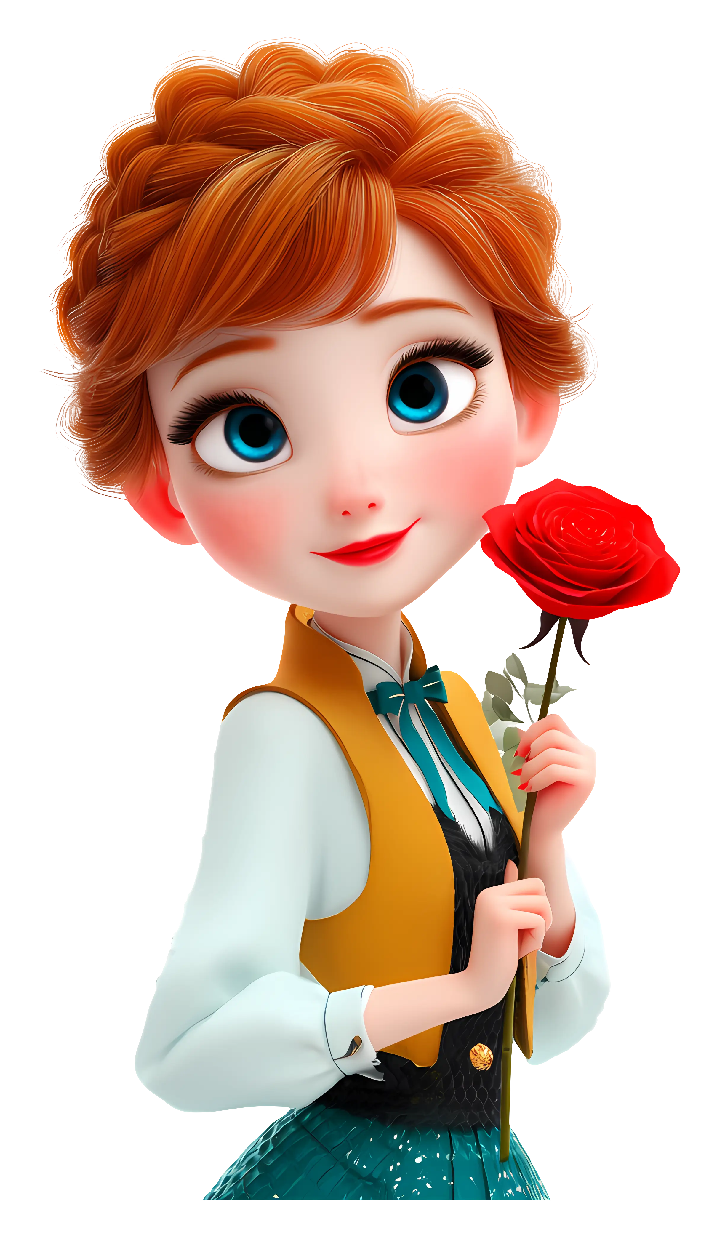 Girl Holding a Rose