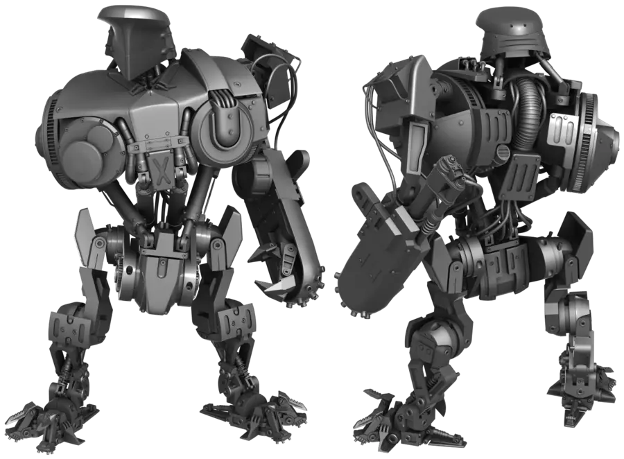 Black Futuristic Science Fiction Robot Design