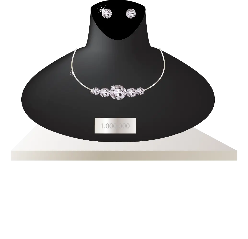 Elegant Jewelry Display with Diamonds