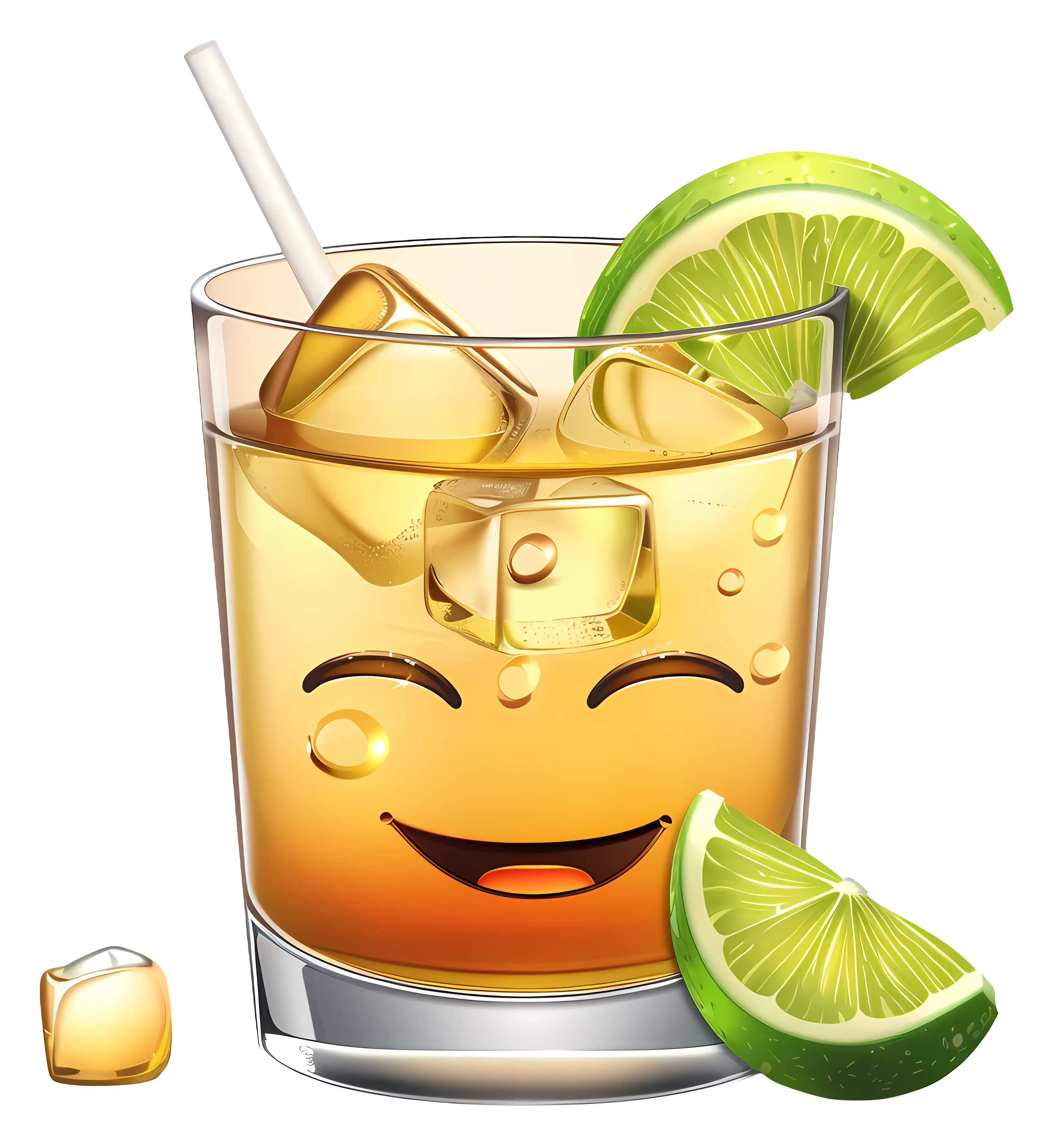 Smiling Cocktail with Lime