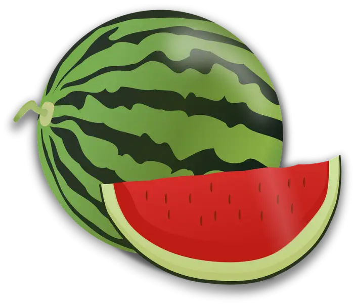 Whole and Sliced Watermelon Illustration
