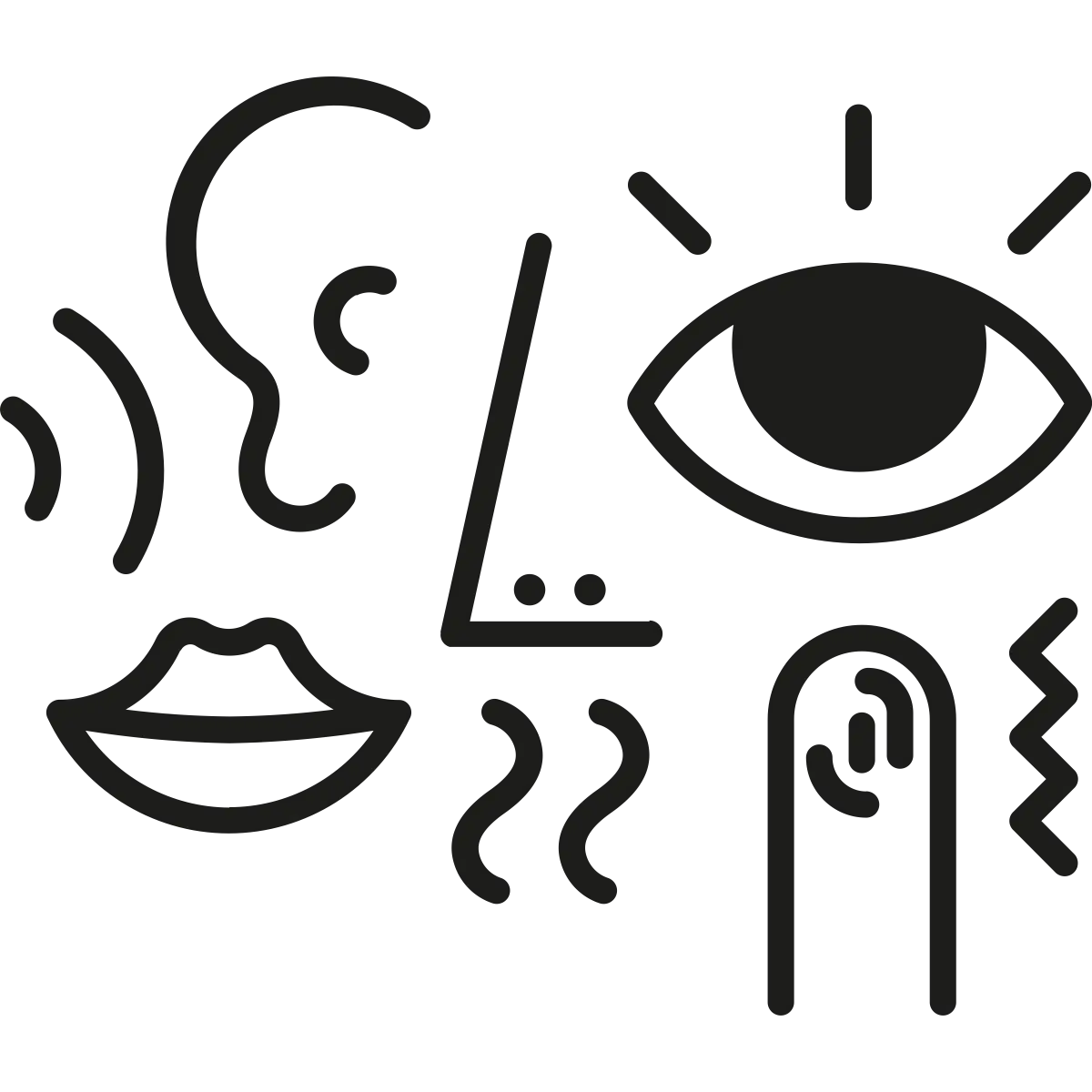 Sensory Icons in Black and White