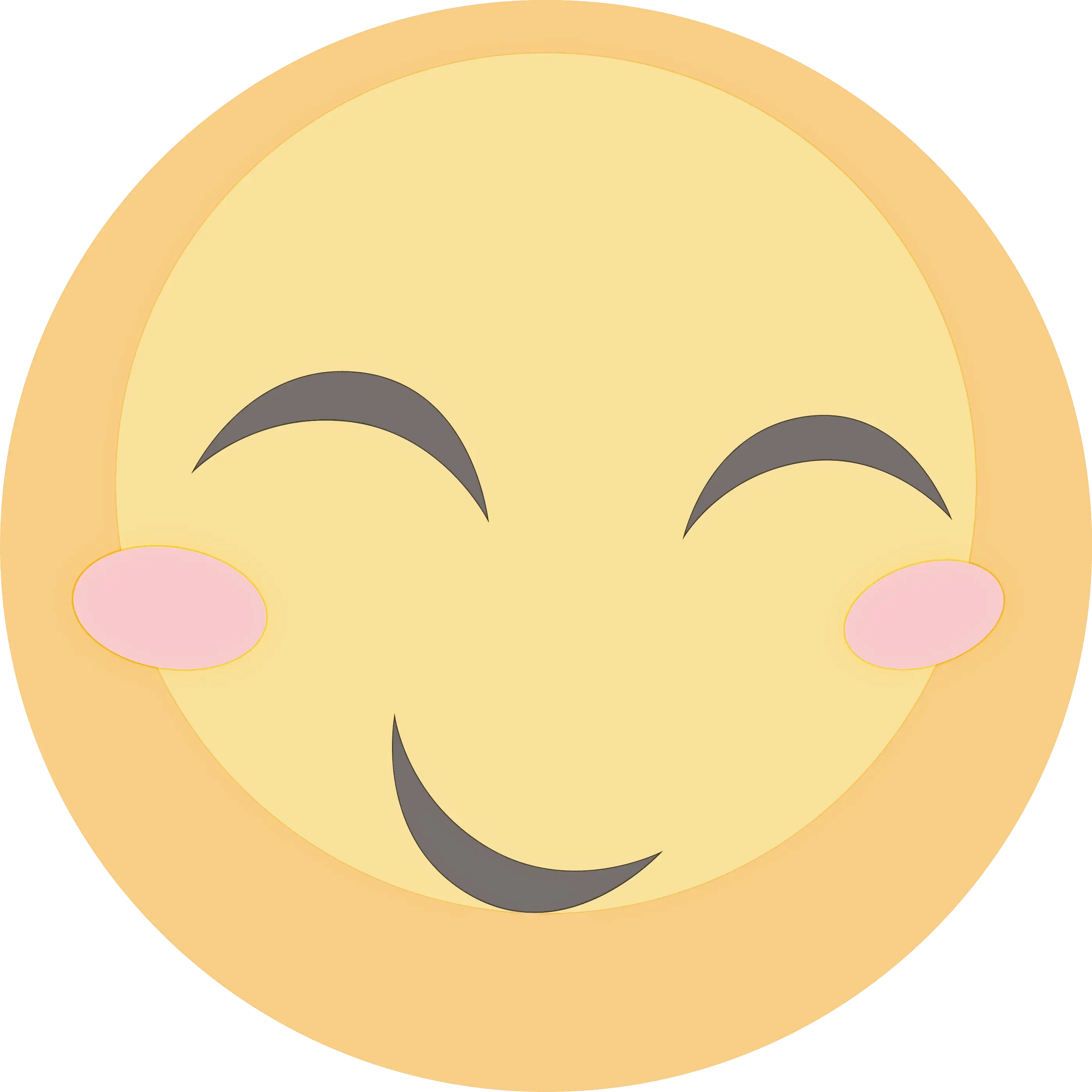 Blushing Yellow Emoji with Eyes Closed