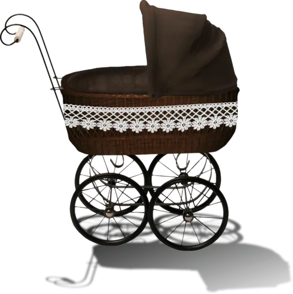 Vintage Baby Carriage with Lace Detail