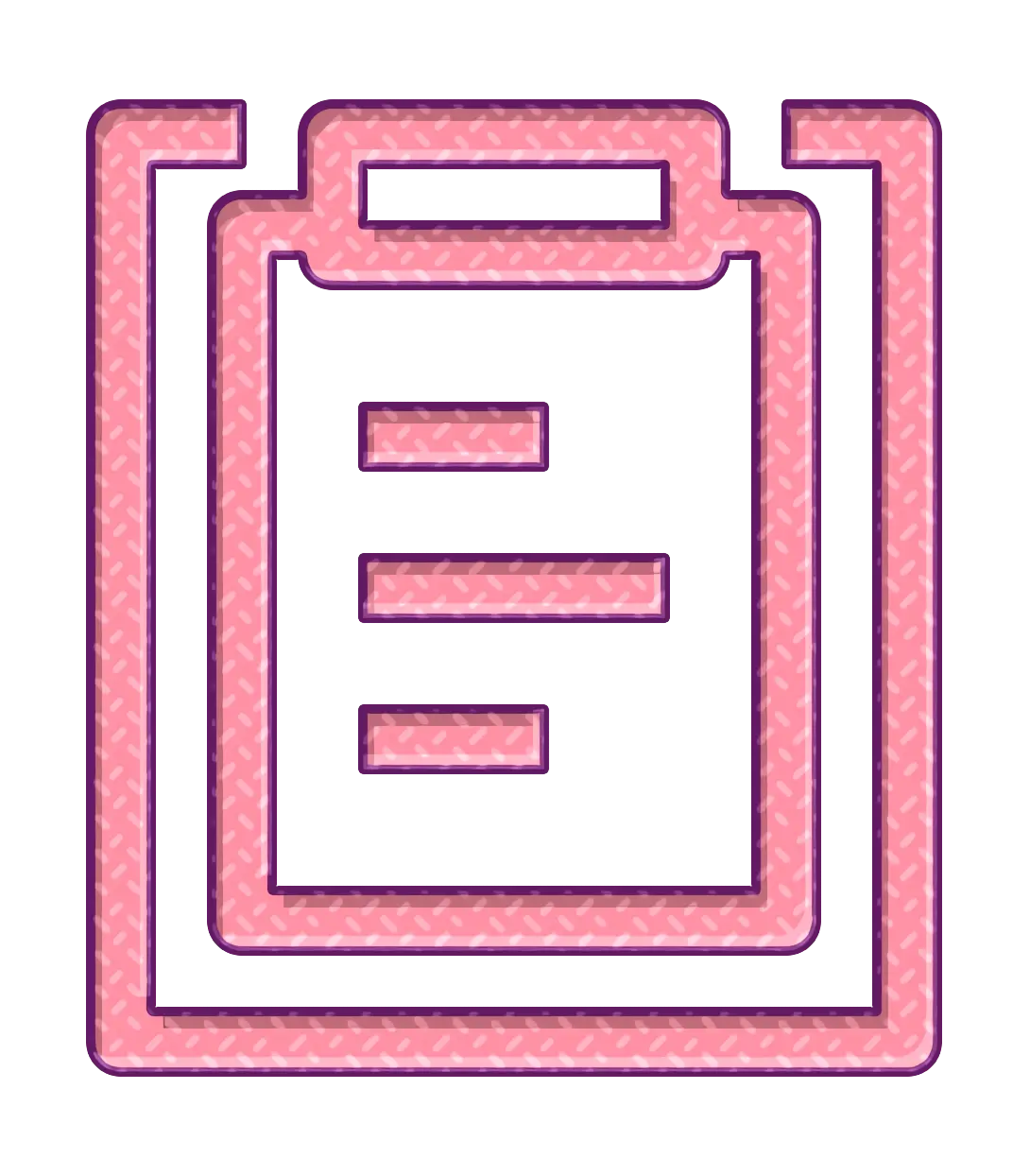 Pink Clipboard Icon for Organizational Use