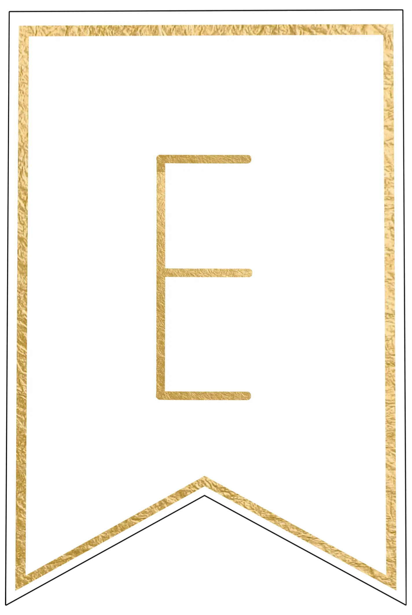 Gold Letter E Banner