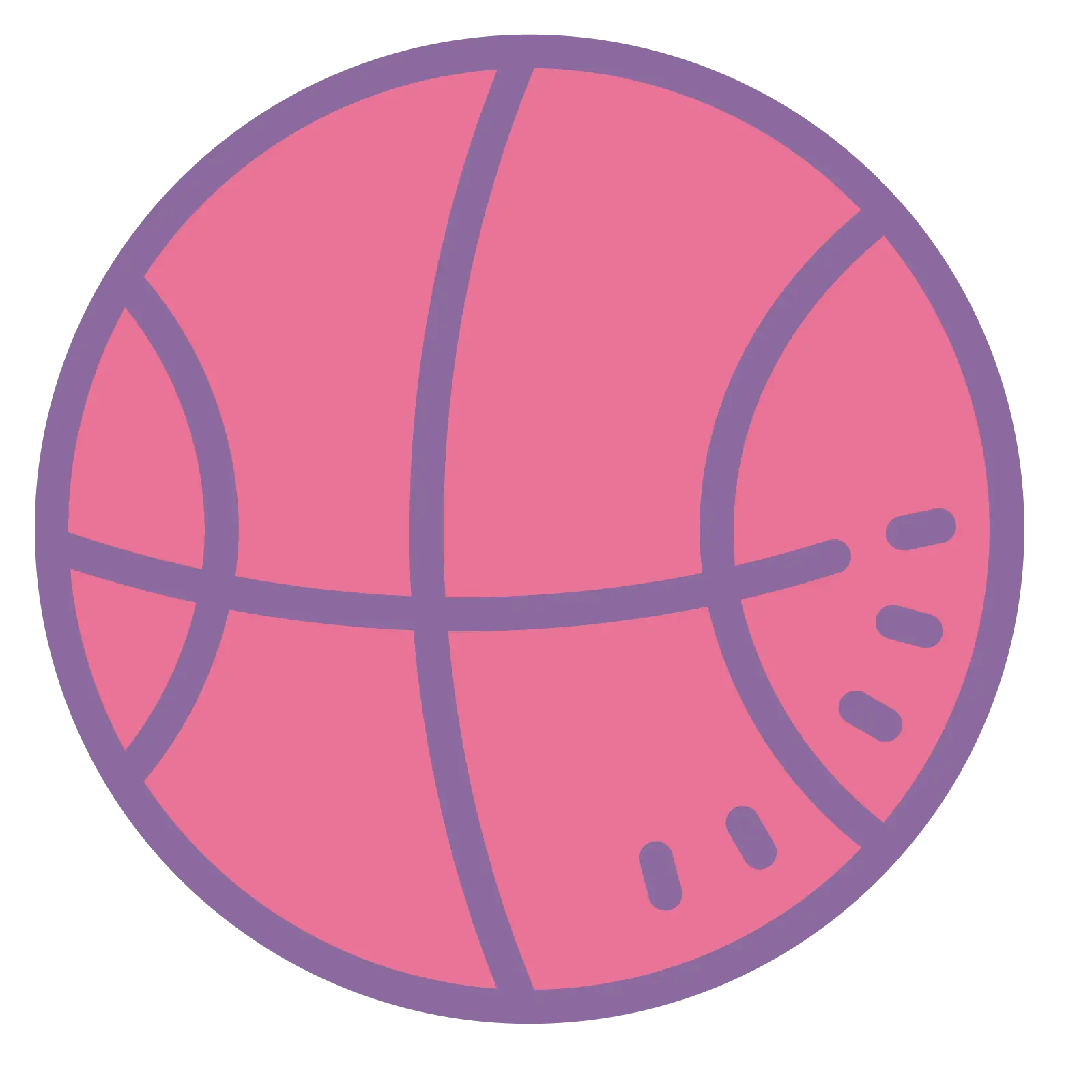 Pink Cartoon Basketball Illustration