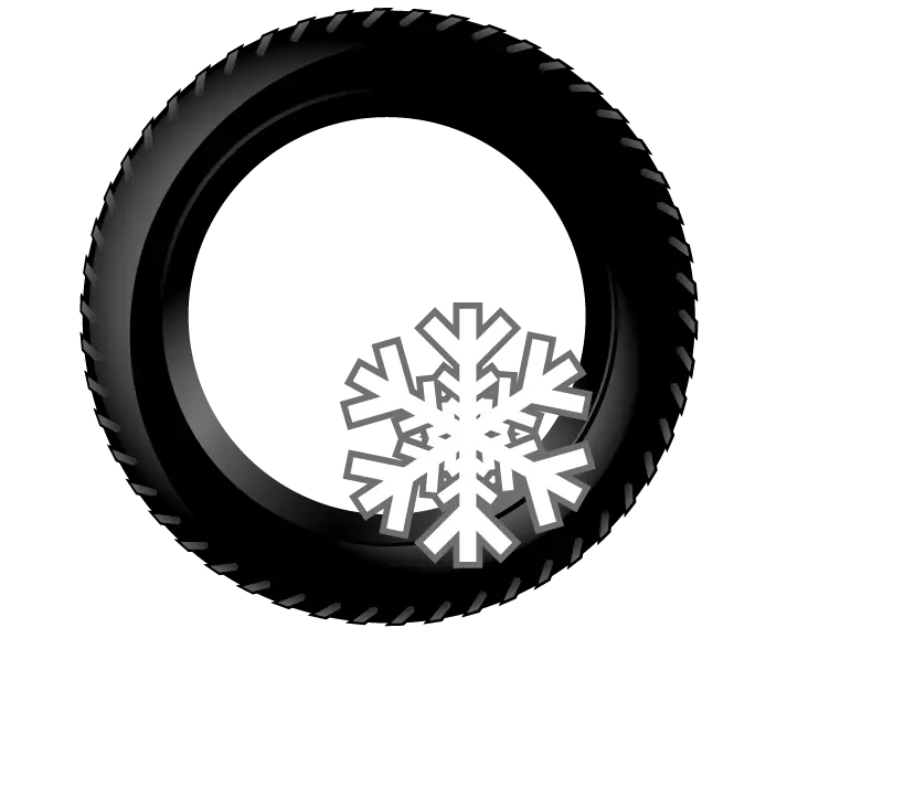 Winter Tire with Snowflake