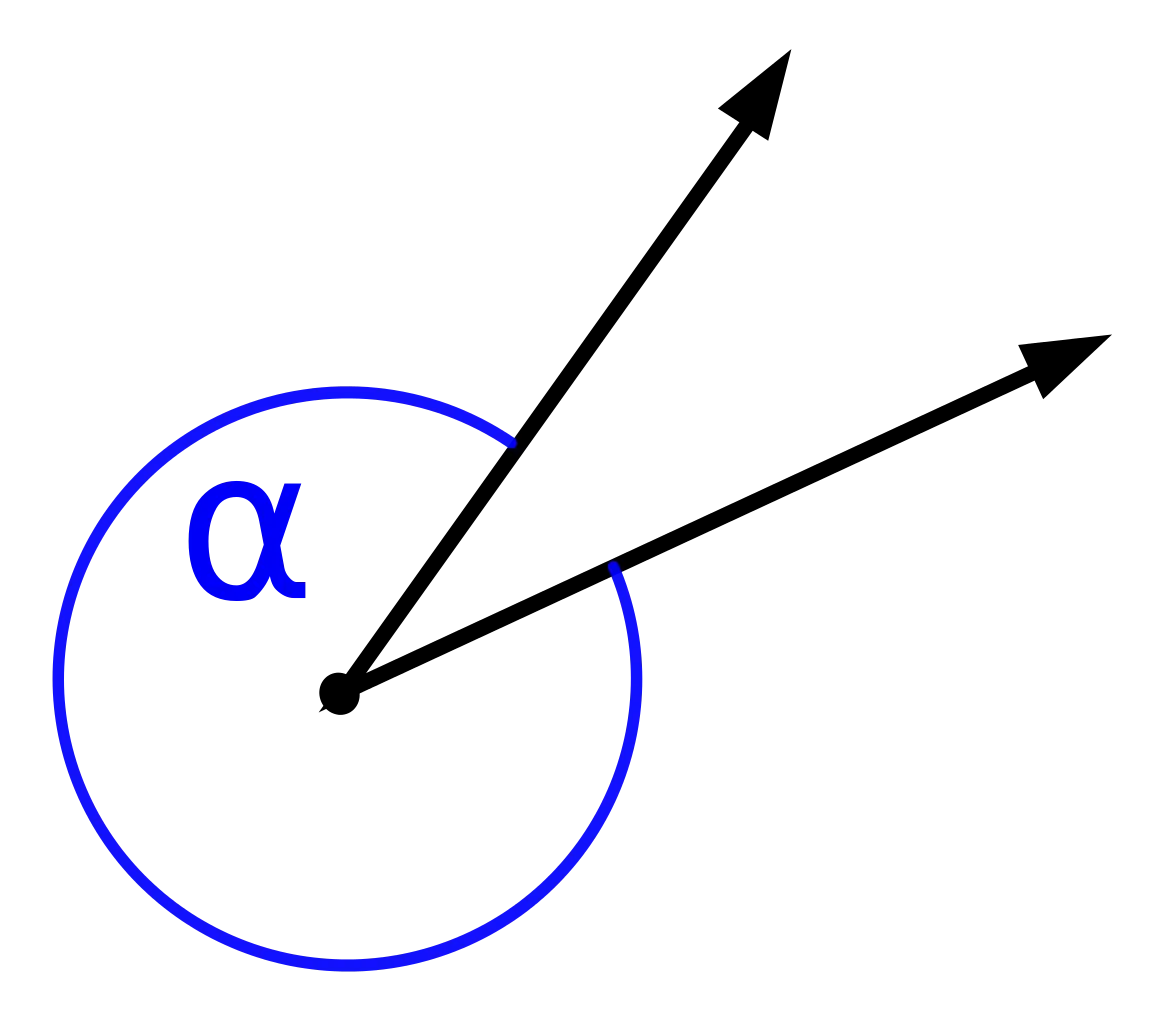 Mathematical Diagram Showing Angle Alpha