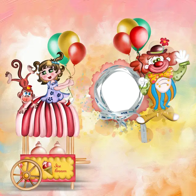 Carnival Clown with Balloons
