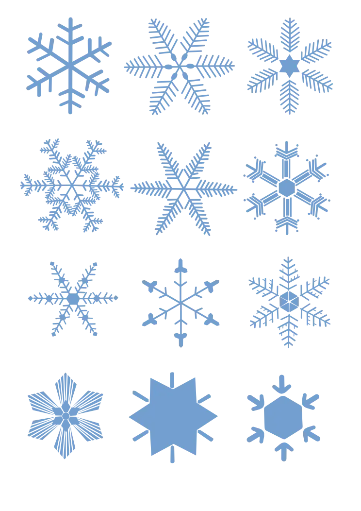 Blue Winter Snowflakes