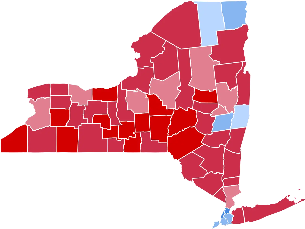 New York State Political Map Illustration