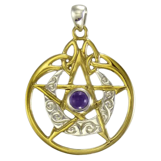 Mystic Pentacle Pendant with Amethyst Accent
