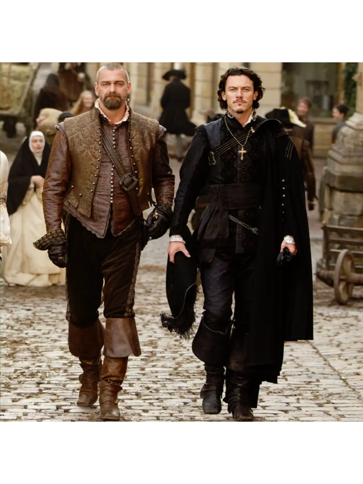 Two Men in Historical Clothing Walking