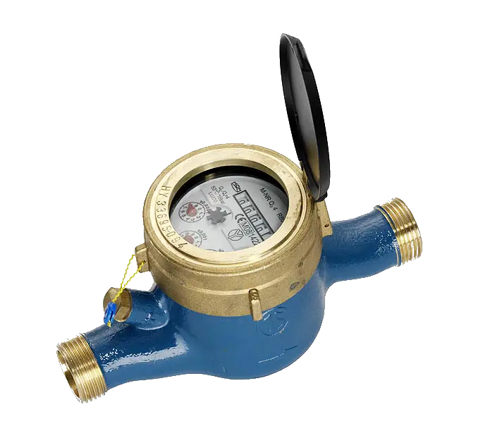 Blue and Gold Water Meter
