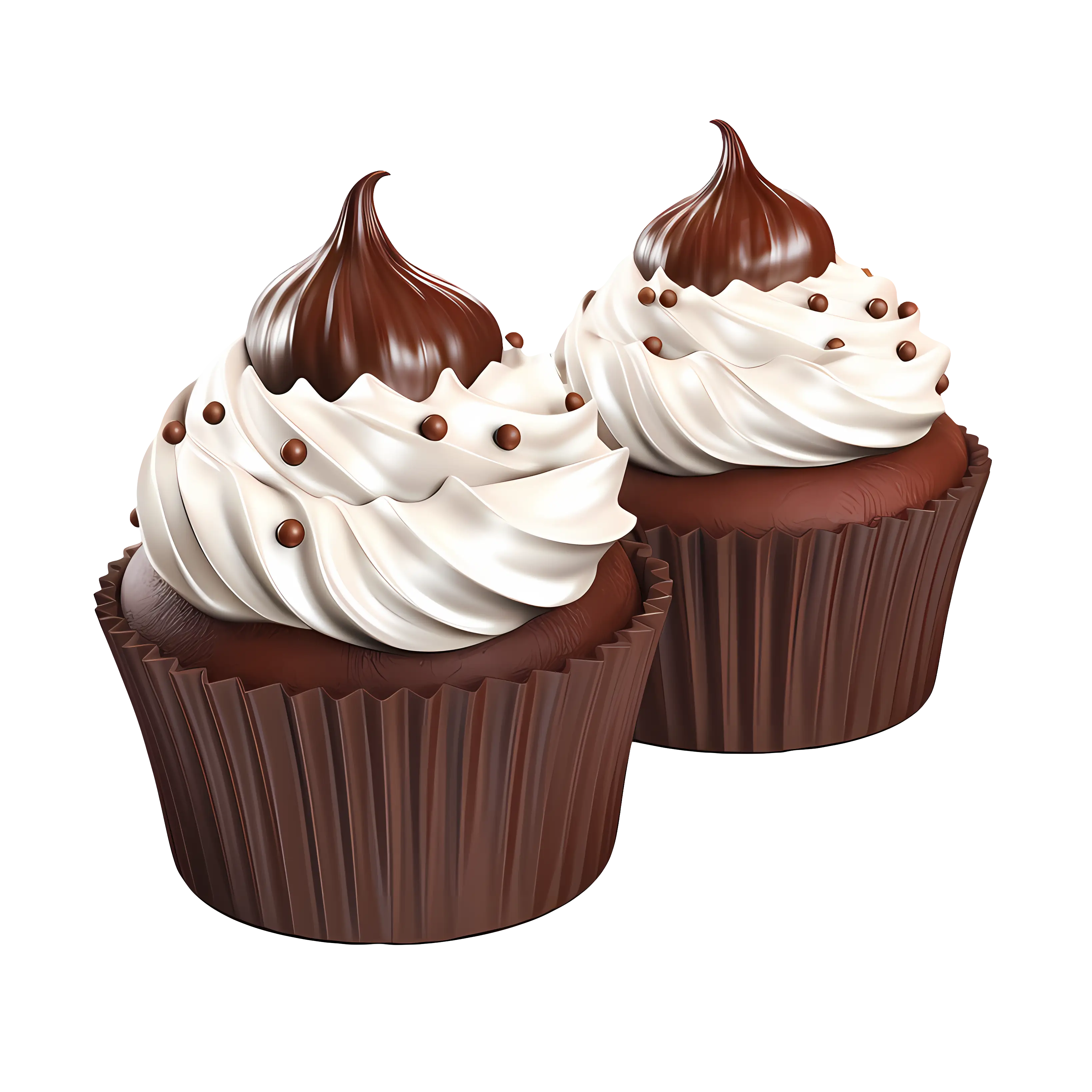 Chocolate Cupcakes with Frosting Decorations