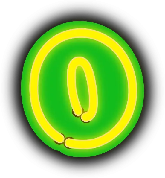 Green Neon Zero Icon