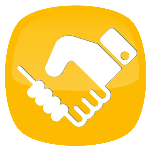 Yellow Handshake Symbol
