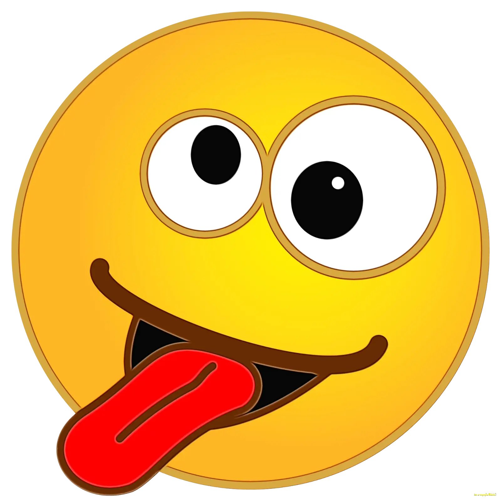 Funny Yellow Emoji Face with Tongue Out