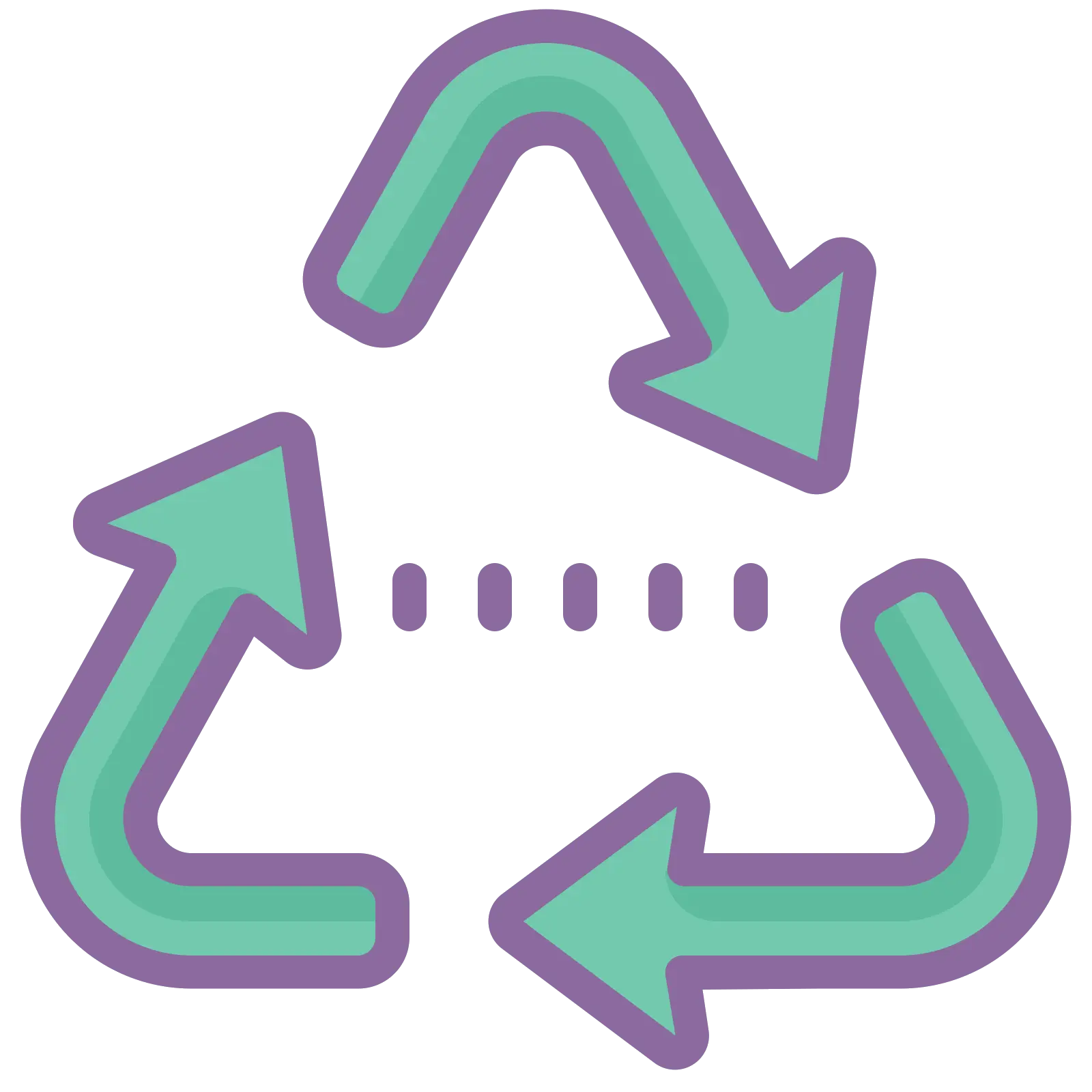 Purple and Green Recycling Symbol Illustration