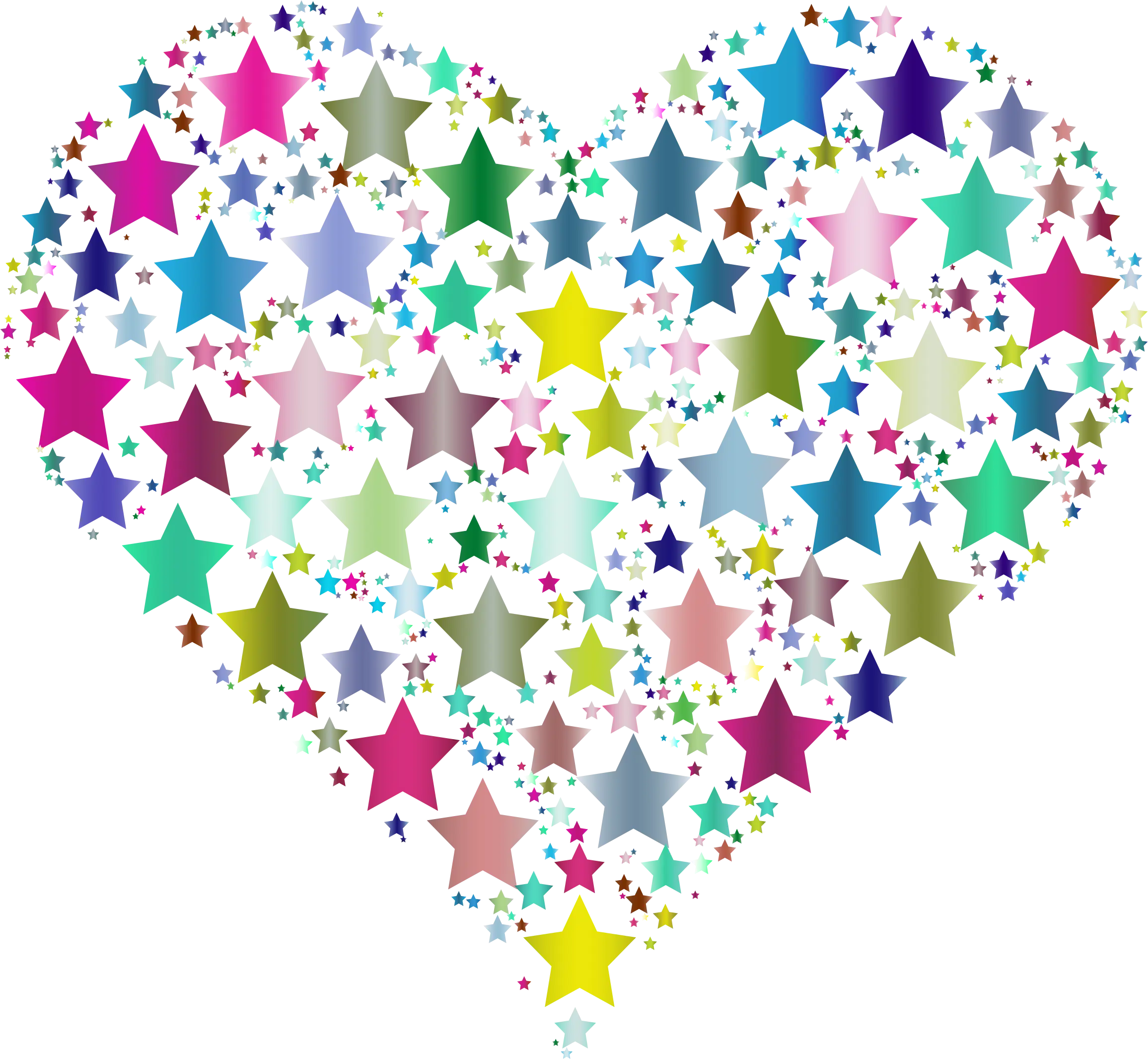 Heart Made of Colorful Stars