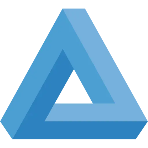 Blue Penrose Optical Illusion Triangle