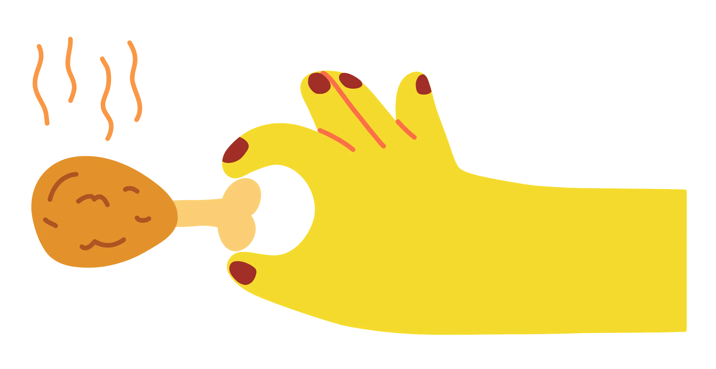 Cartoon Yellow Hand Holding a Drumstick