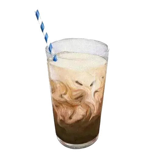 Iced Coffee with Straw