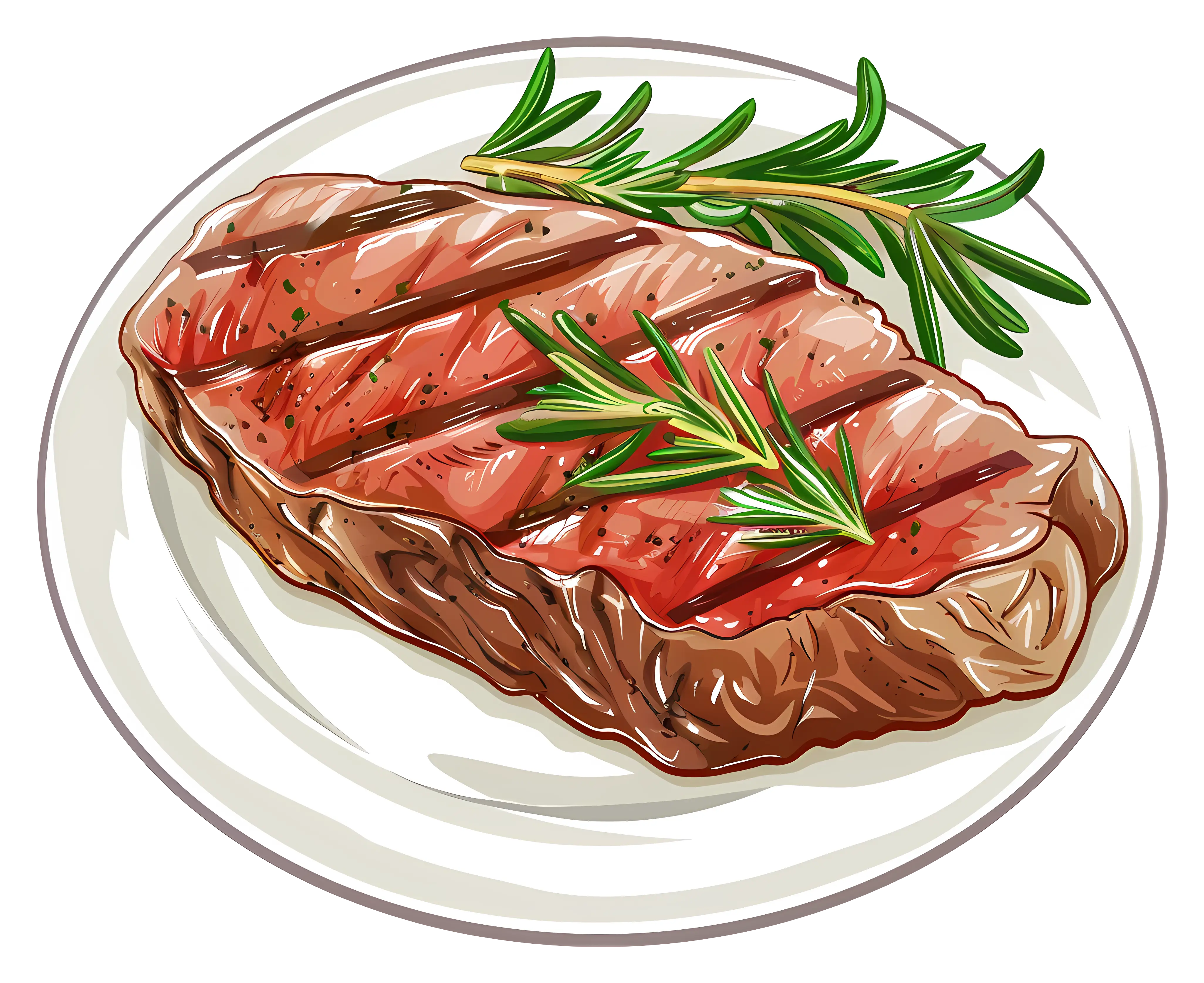 Juicy Grilled Steak Illustration