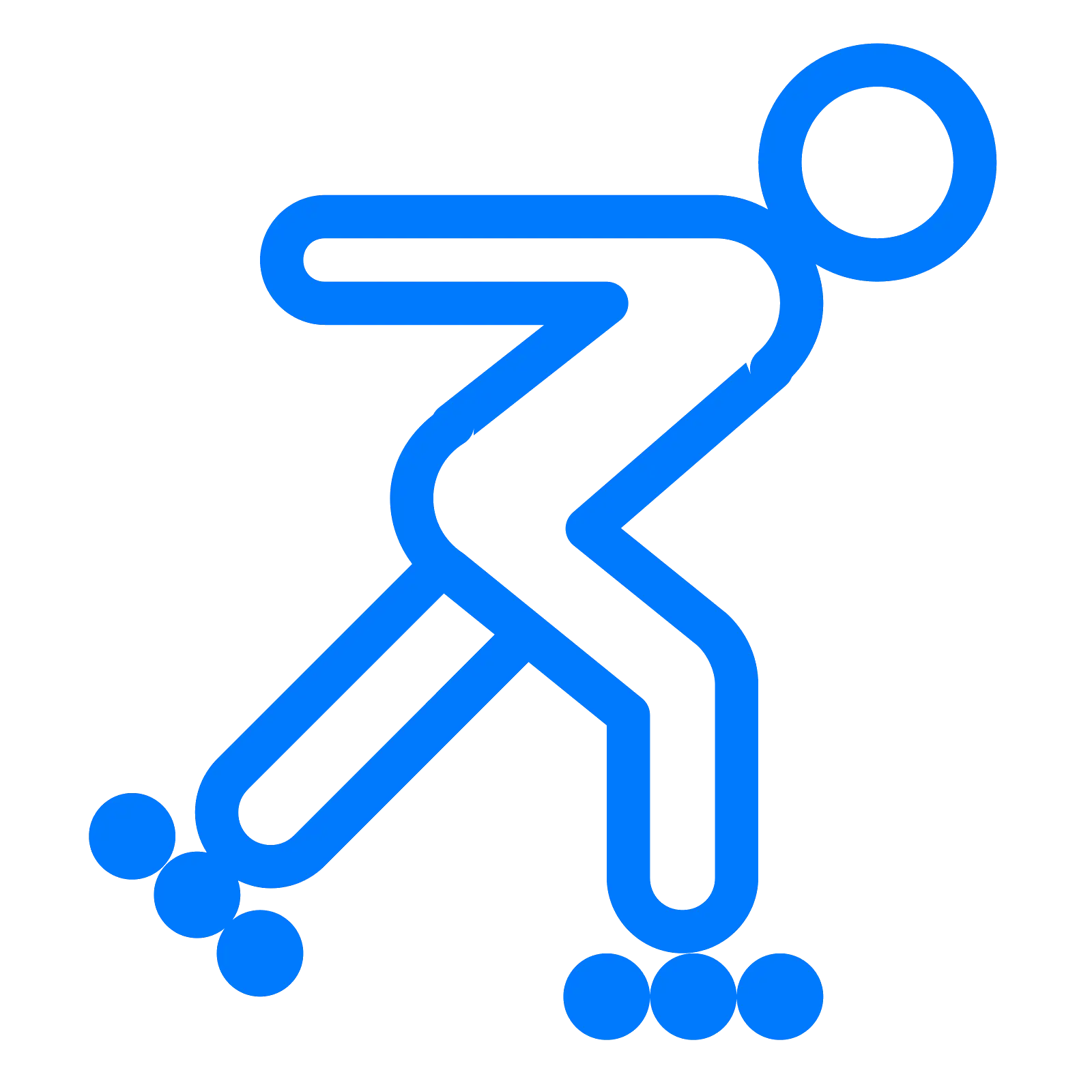 Blue Roller Skater Icon