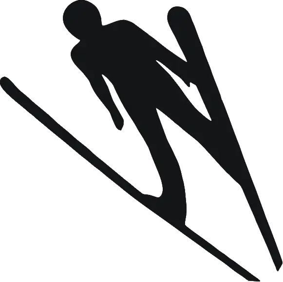 Black Ski Jumper Silhouette