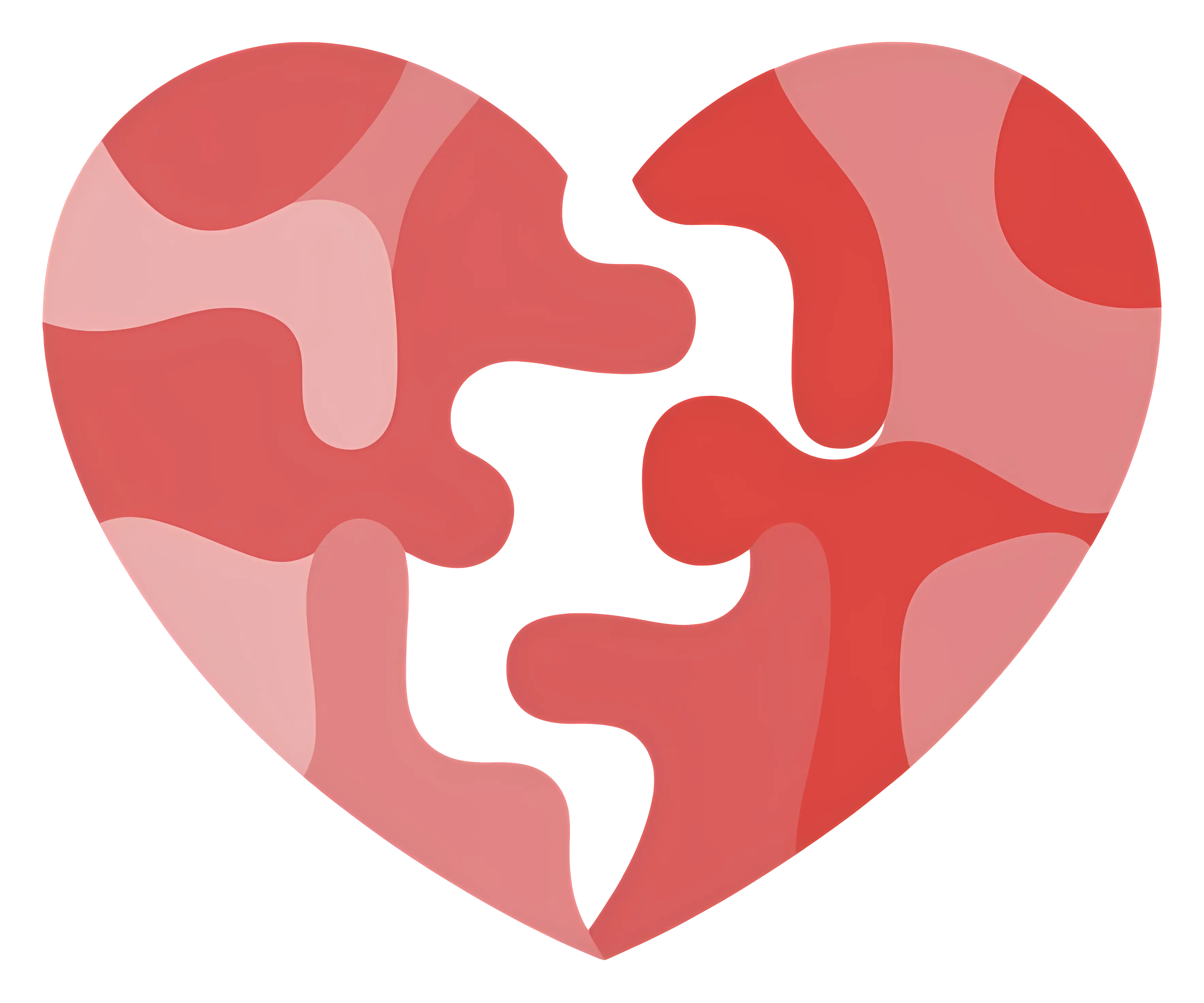 Heart Puzzle with Interlocking Pieces