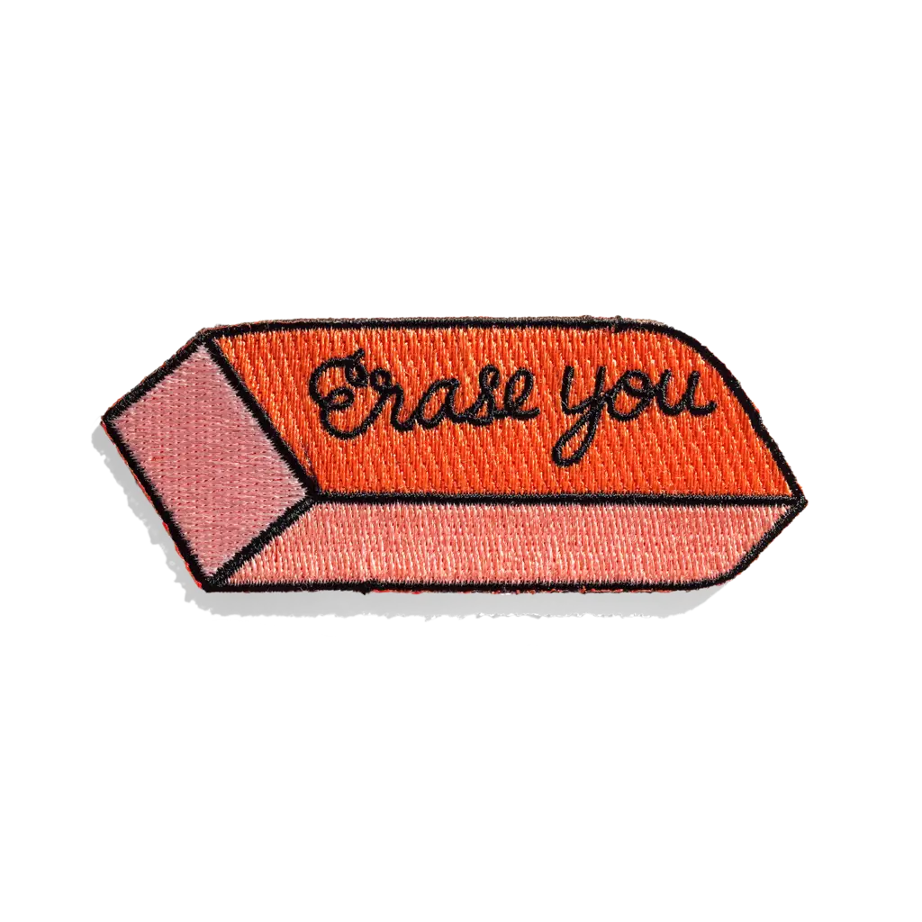 Embroidered Eraser Patch with Text