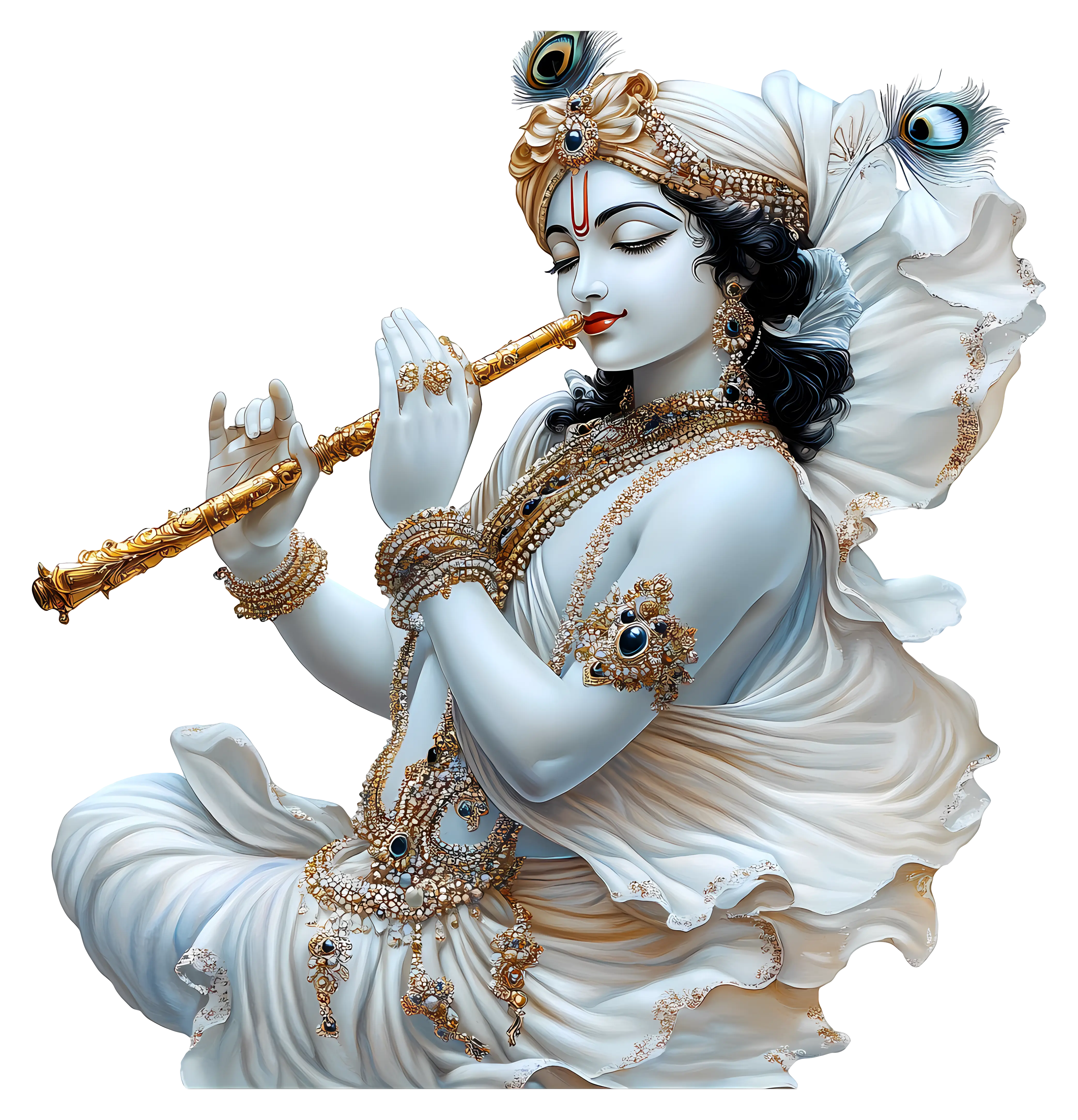 Krishna Playing Flute Art