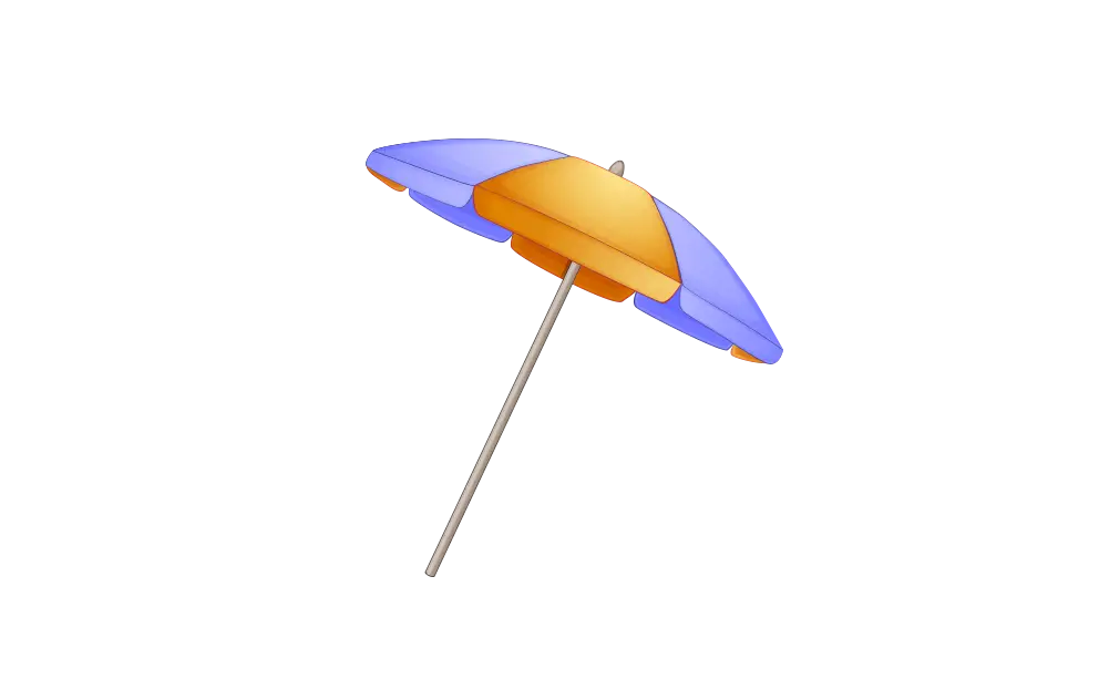 Blue and Orange Beach Umbrella