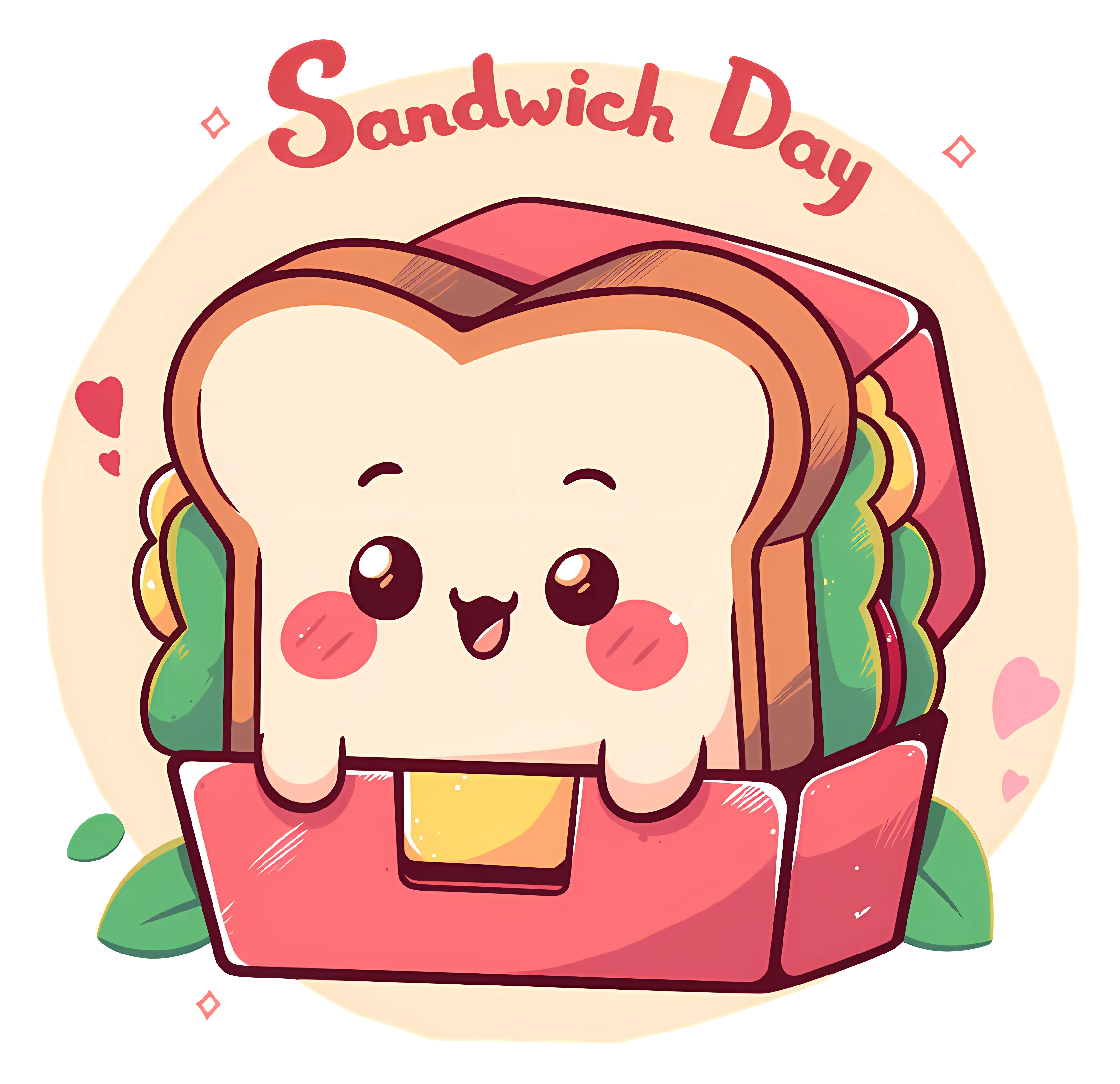 Cute Cartoon Sandwich for Sandwich Day Celebration