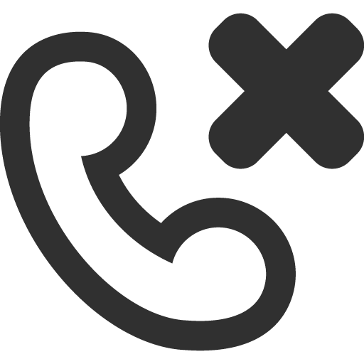 Phone with Cross Icon for Call End