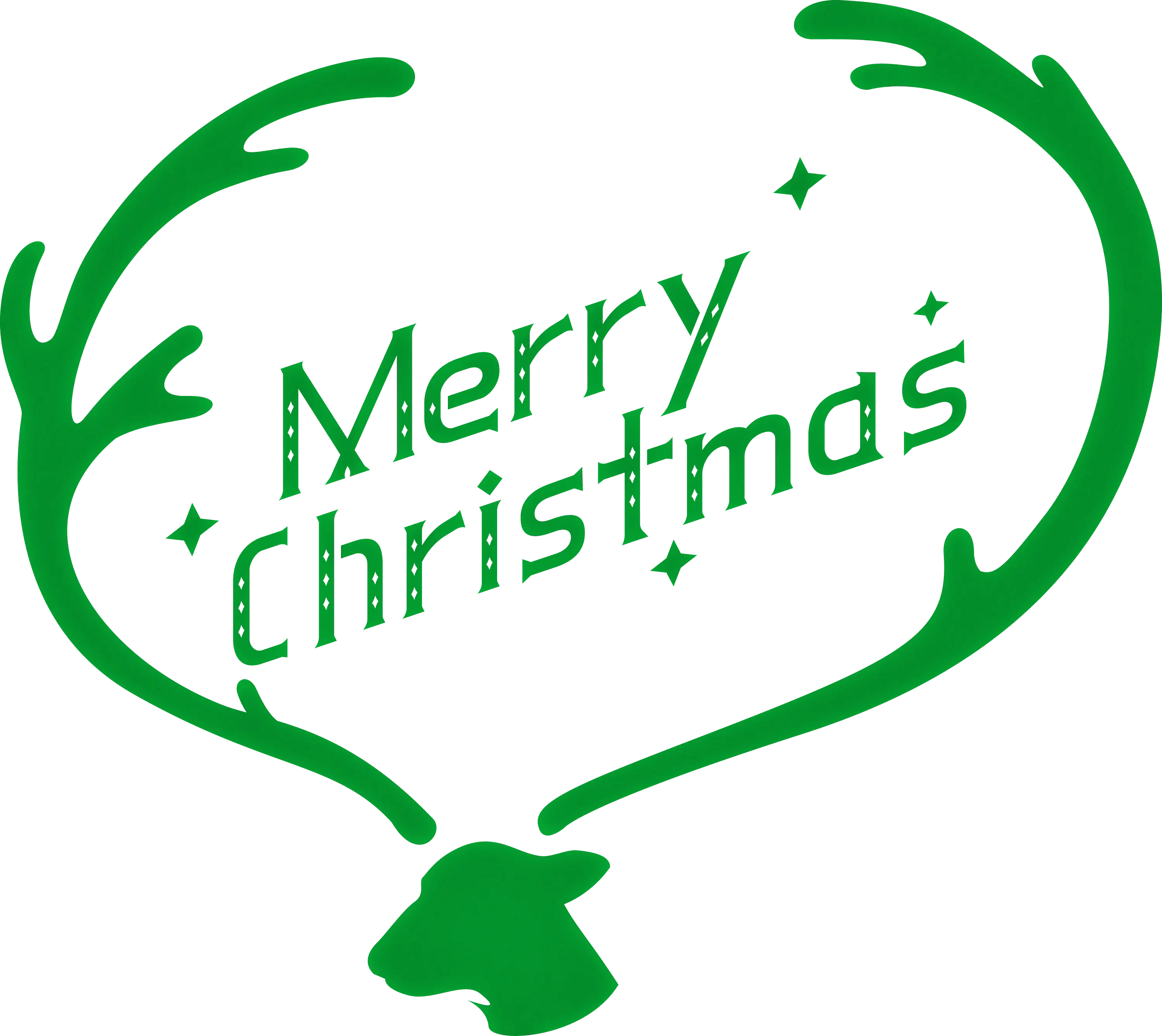Antler Design with Merry Christmas Greeting