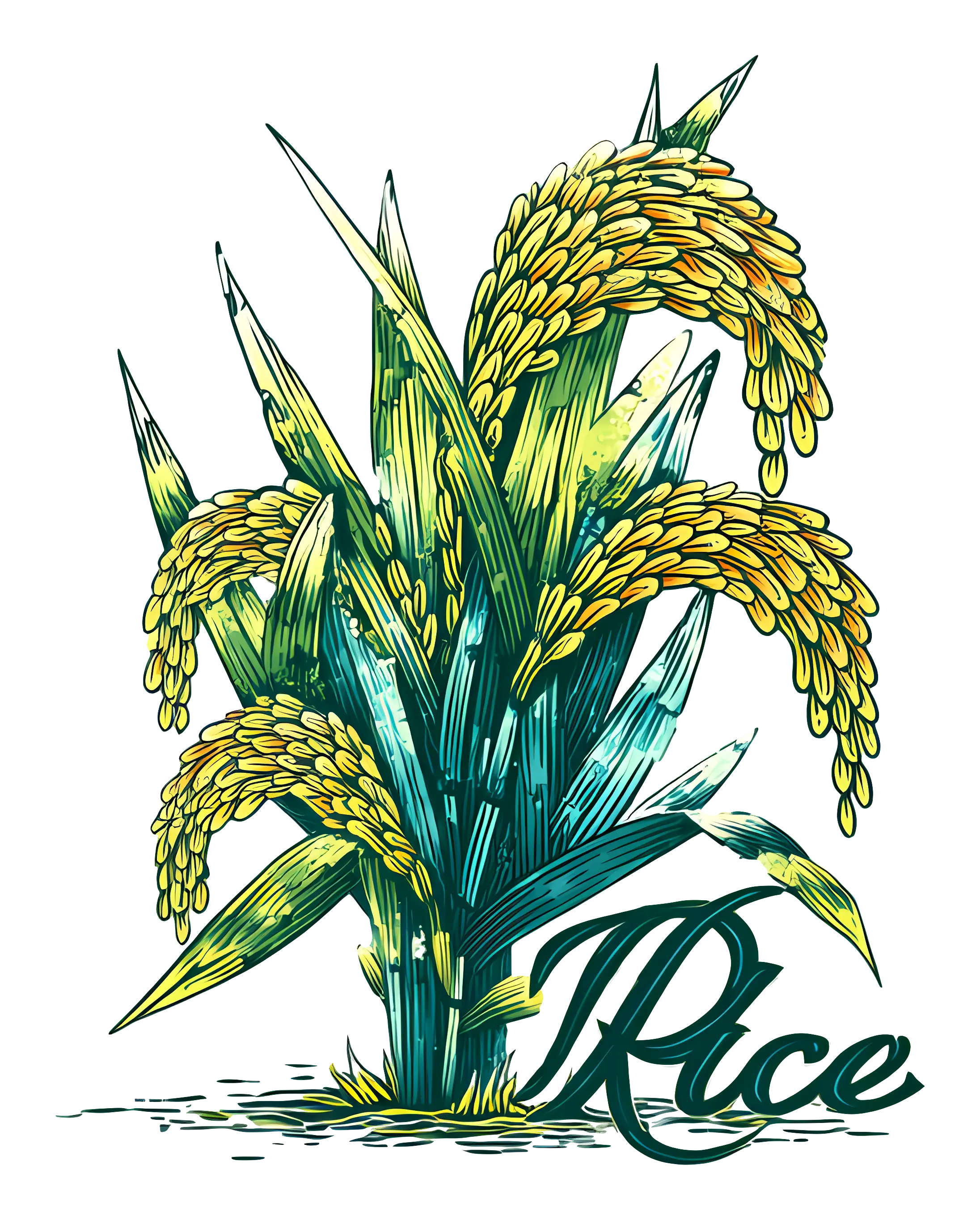 Illustration of Rice Plant