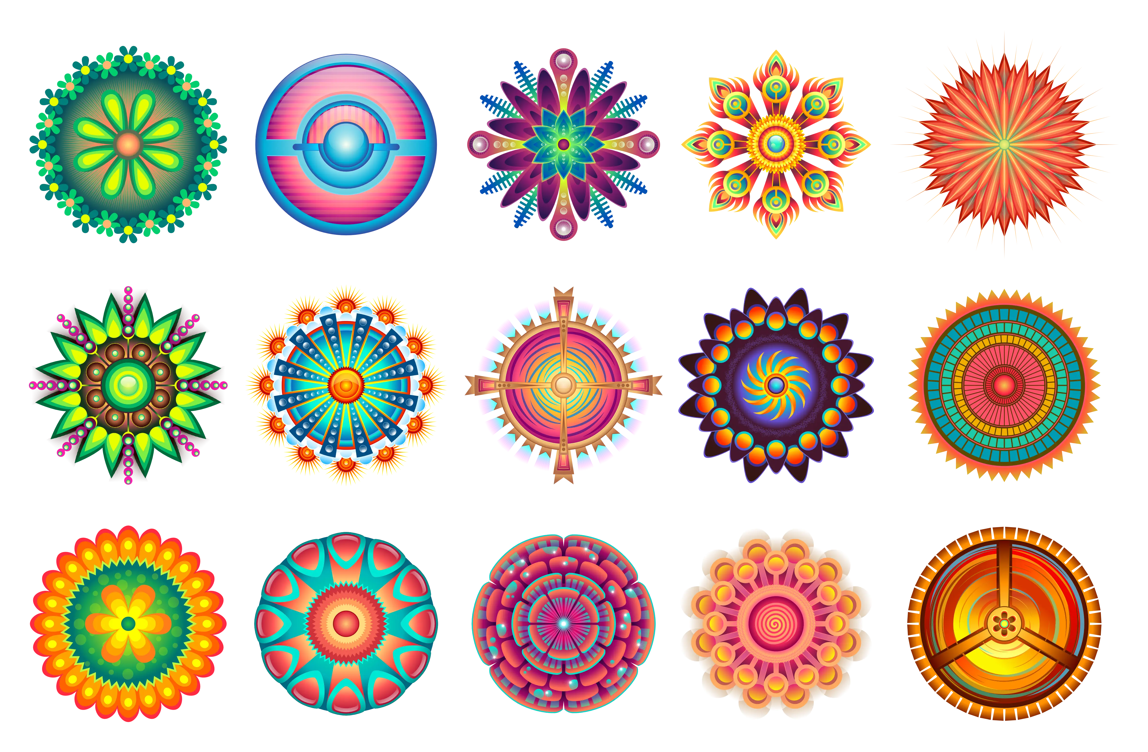 Collection of Colorful Mandala Designs