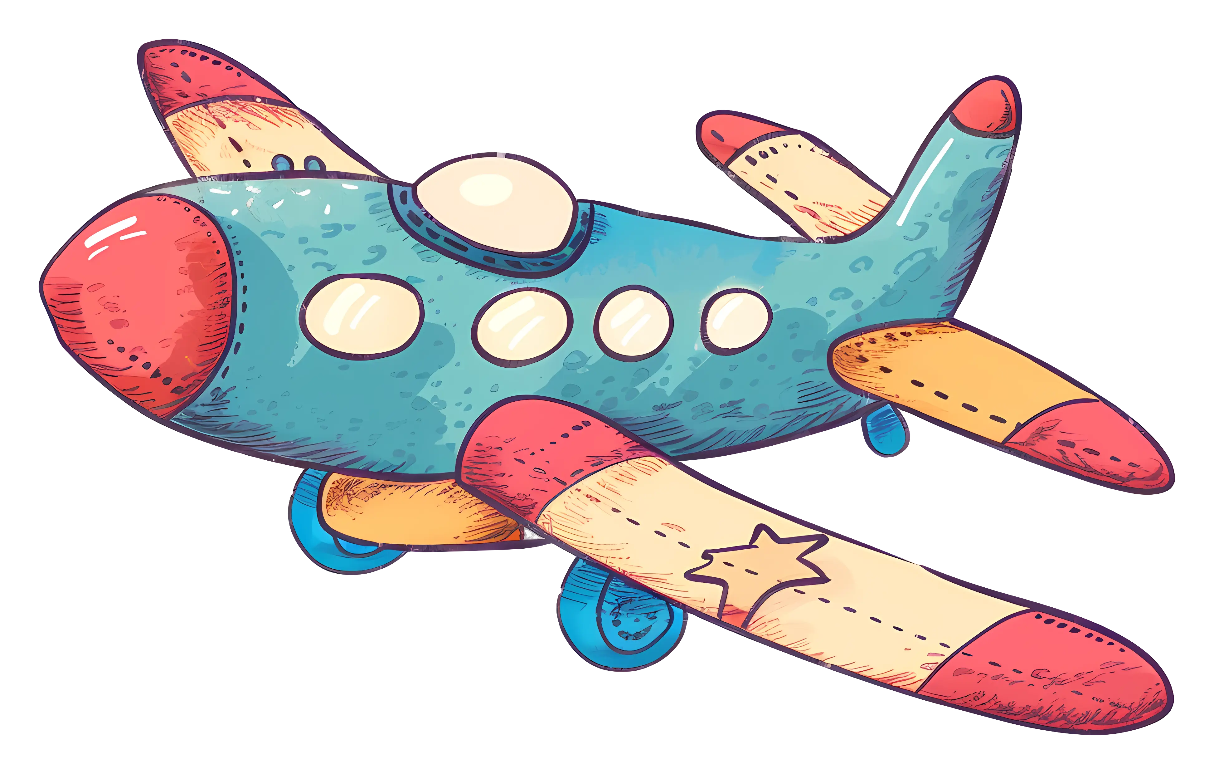 Playful Cartoon Airplane Illustration