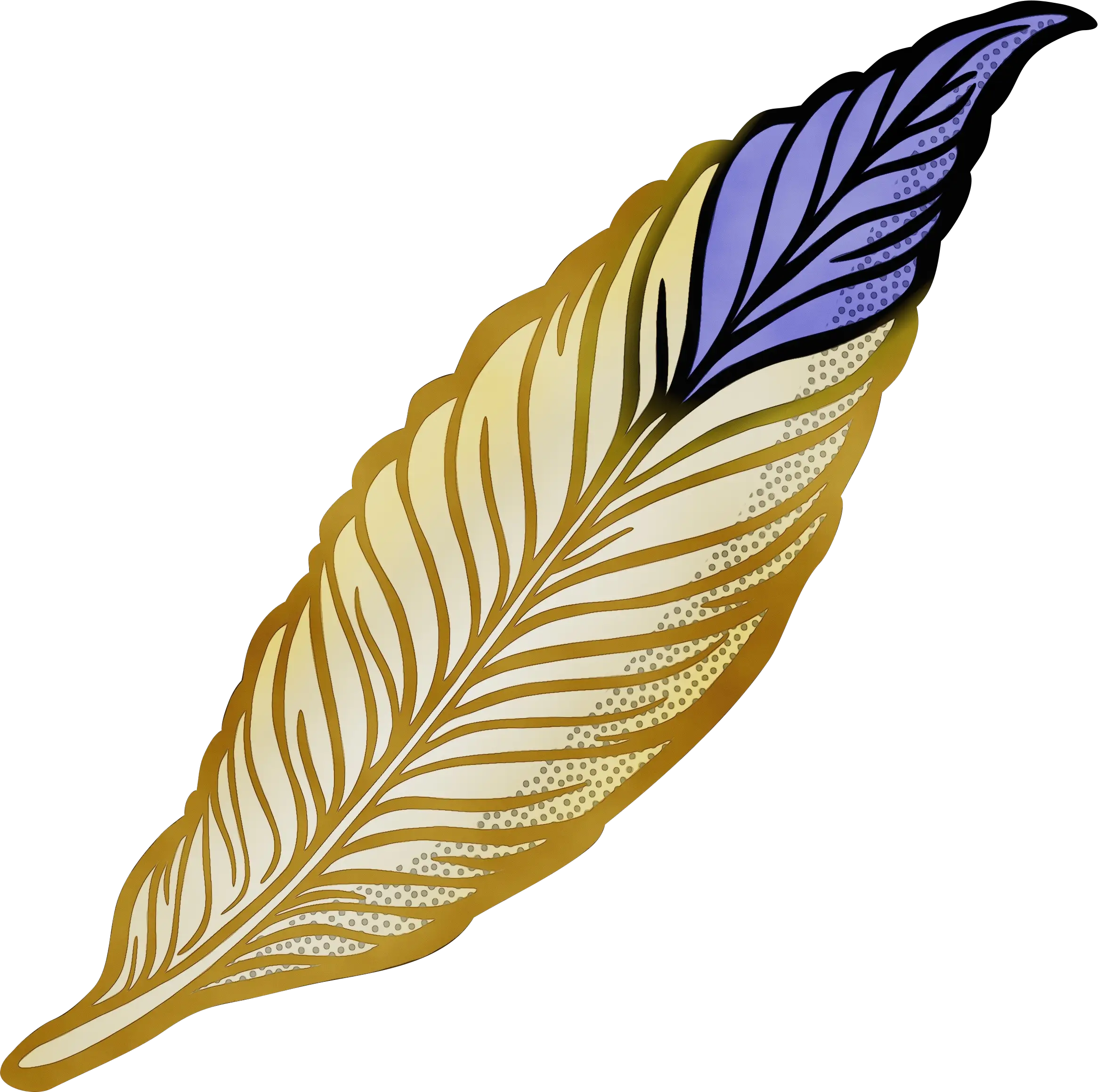 Golden Feather with Purple Tip