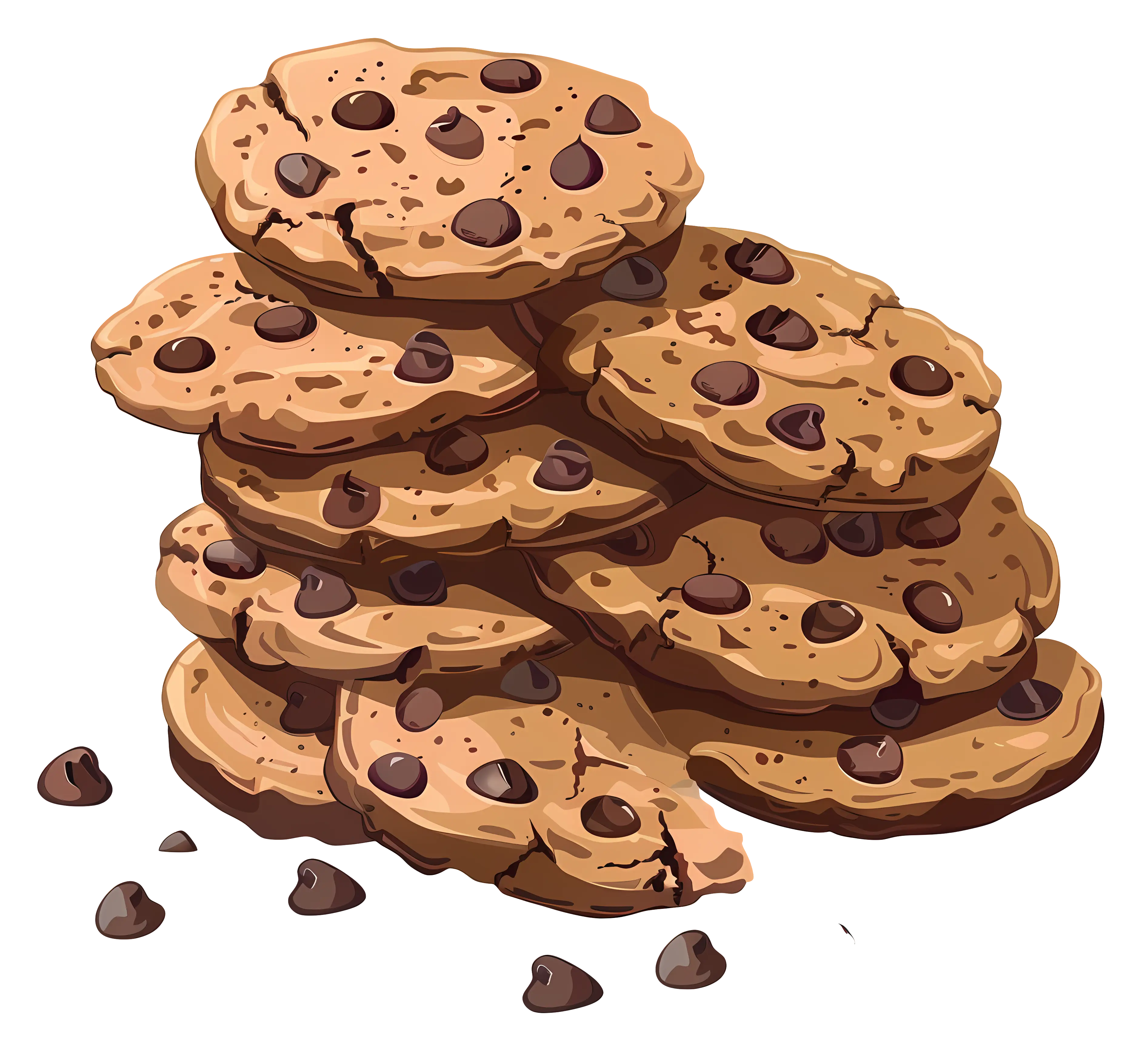 Delicious Chocolate Chip Cookies Stack