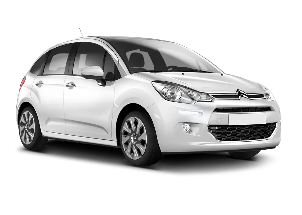 White Compact Car
