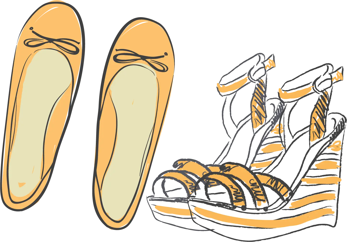Yellow Flats and Heels