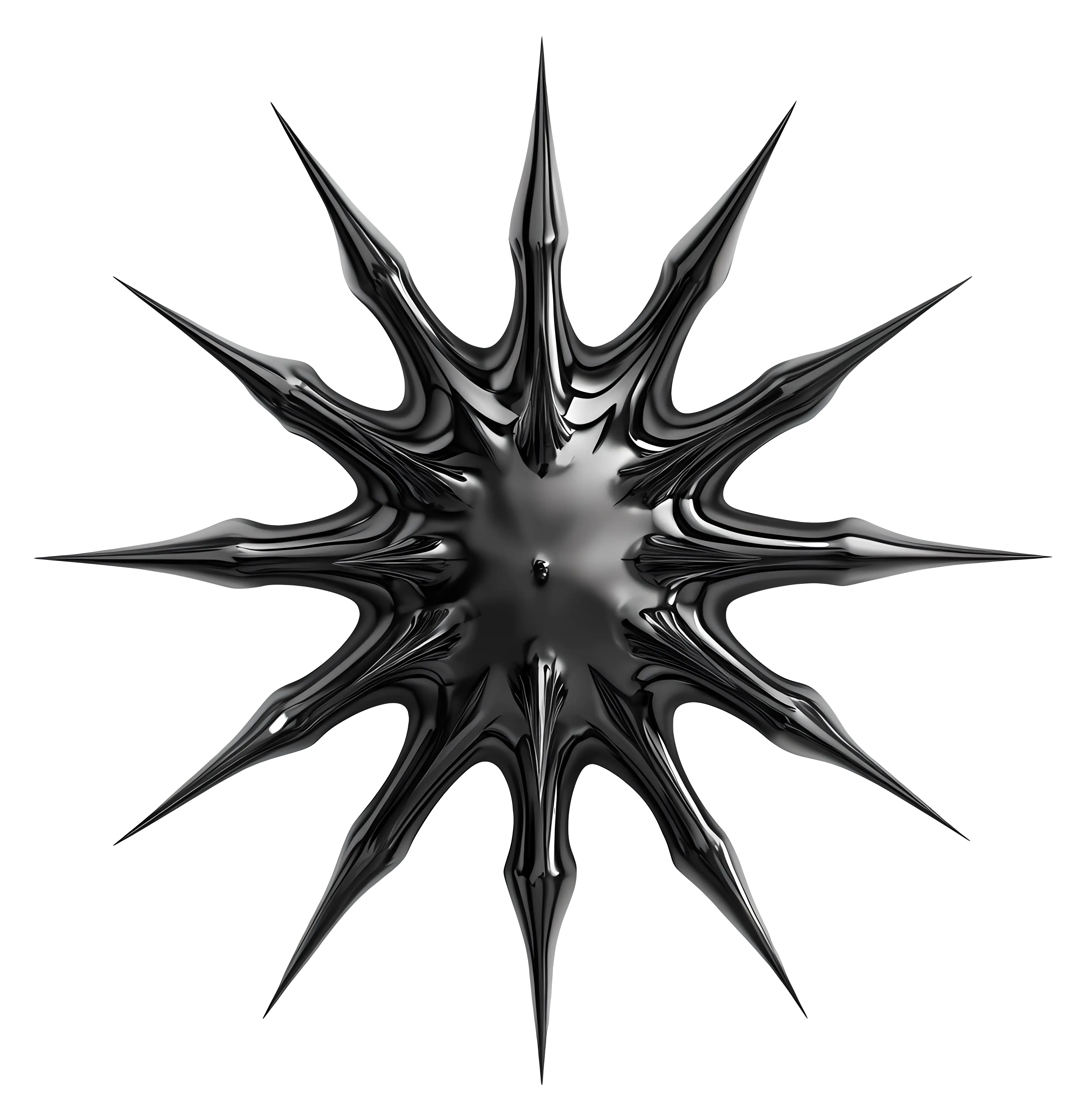 Abstract Black Spiky Star