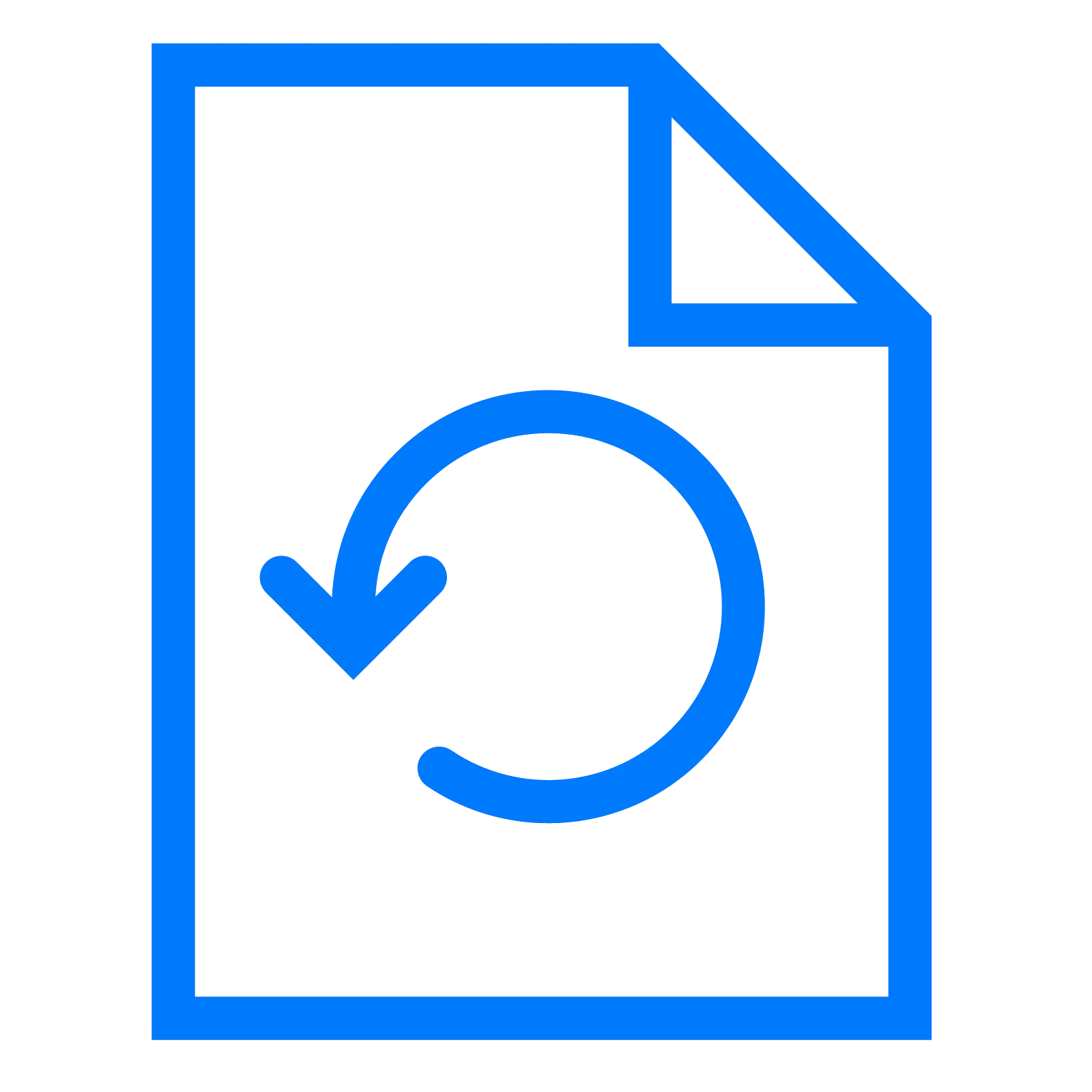 Blue Document Icon with Circular Arrows