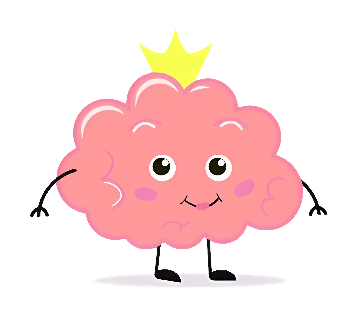 Brain Cartoon Illustration for Education Concept