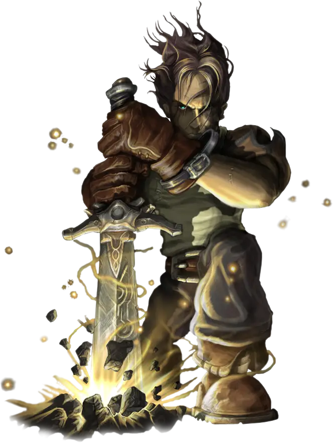 Fantasy Warrior Holding a Powerful Sword