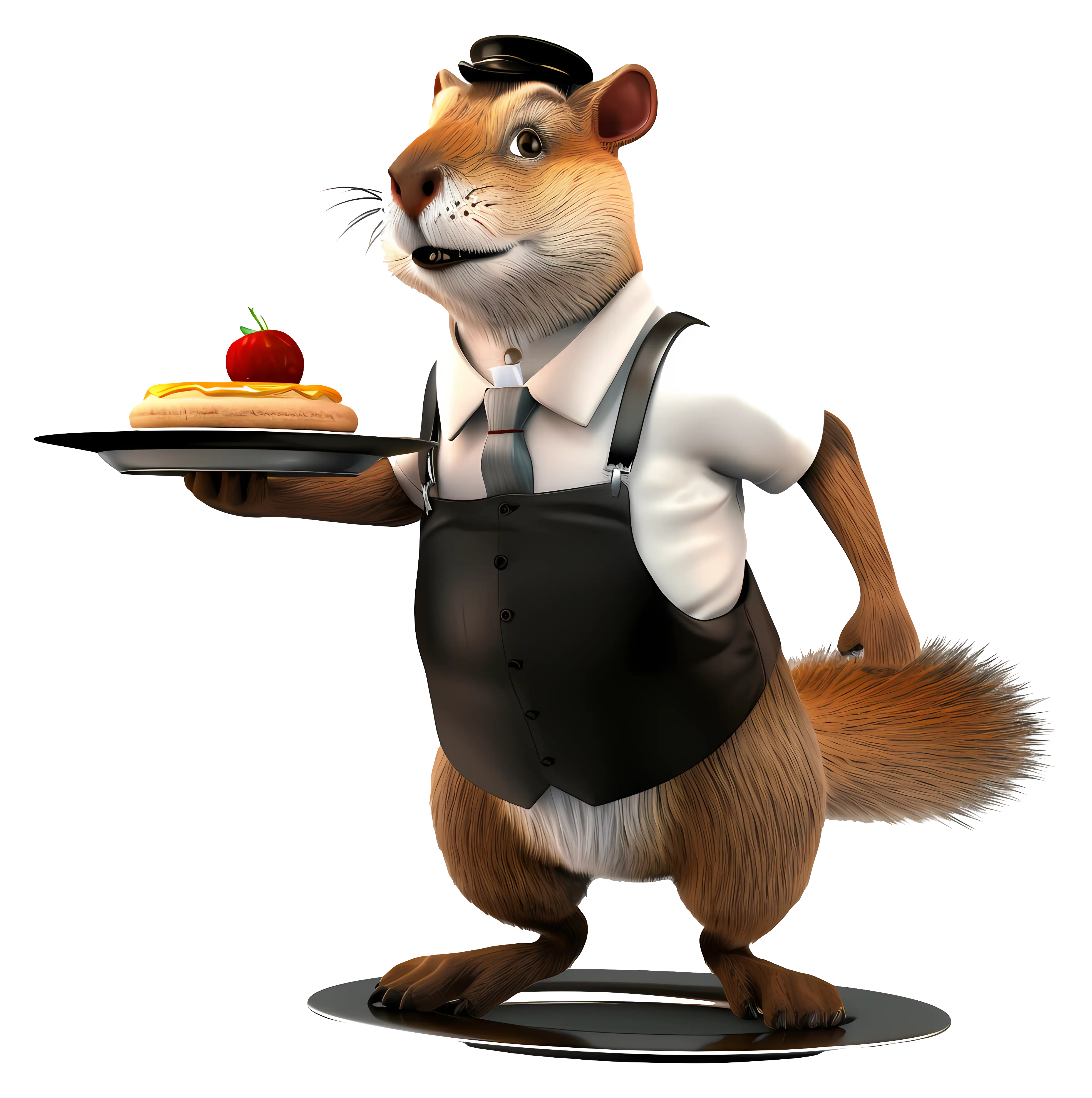 Squirrel Waiter with Tray